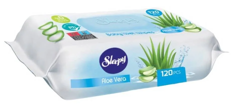 SLEEPY Aloe Vera drėgnos servetėlės, 120 vnt.