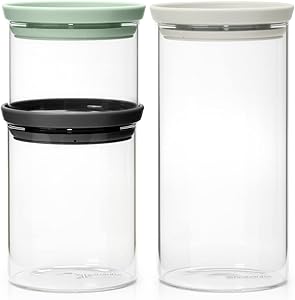Stiklinių indelių rinkinys, 3 vnt. 0.3L, 0.6L ir 1.1L Brabantia