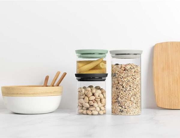Stiklinių indelių rinkinys, 3 vnt. 0.3L, 0.6L ir 1.1L Brabantia