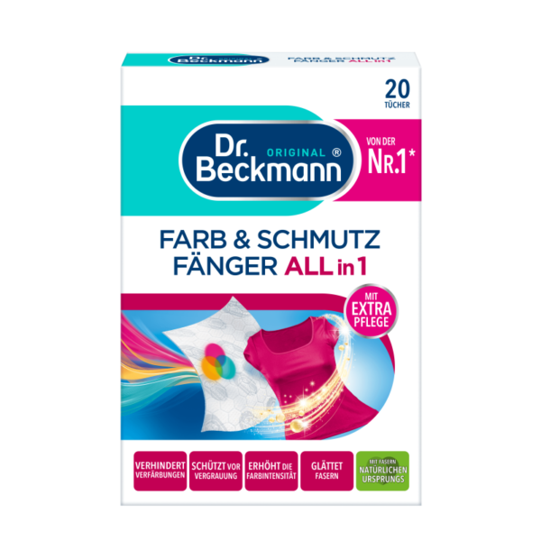 Dr. Beckmann Dažus ir purvą sugeriančios servetėlės spalvotiems drabužiams 20 vnt.