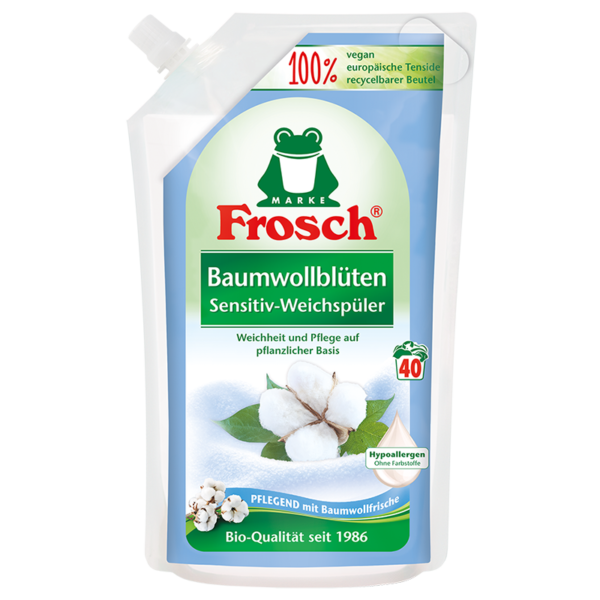 Frosch Skalbinių minkštiklis medvilnės žiedų kvapo 1000ml