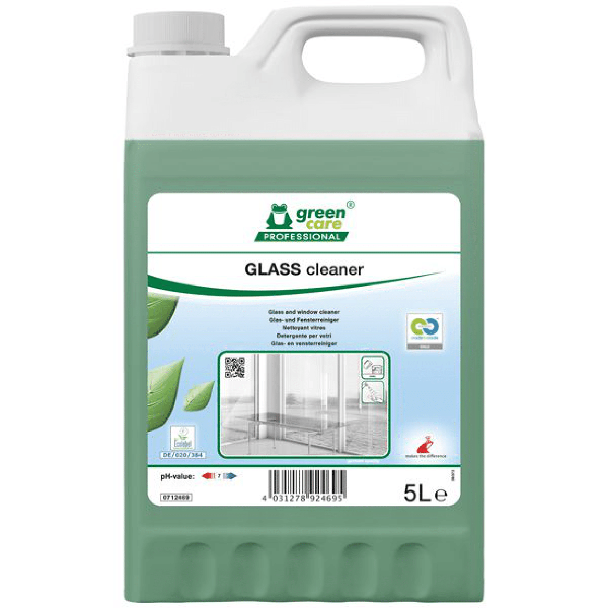 TANA stiklinių paviršių valymo priemonė Glass cleaner, 5L Green care