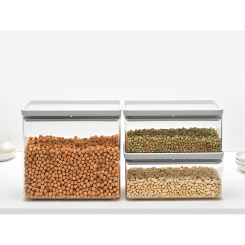 Indai biriems produktams Brabantia TASTY+, šviesiai pilkos sp., 3 vnt., 2x1.5L ir 1x3.5L
