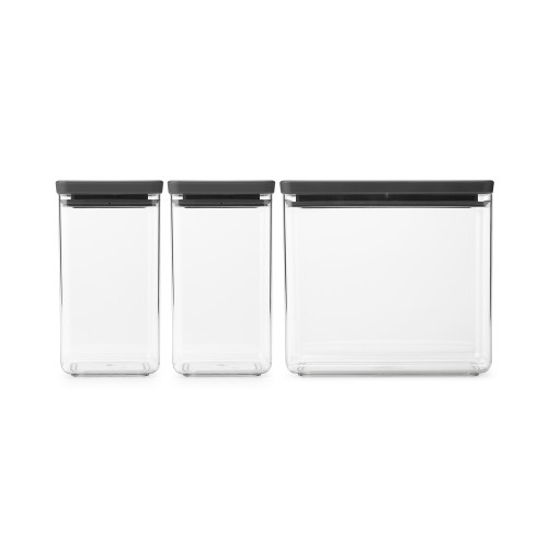 Indai biriems produktams Brabantia TASTY+, tamsiai pilkos sp., 3 vnt., 2x1,6L + 1x3,5L
