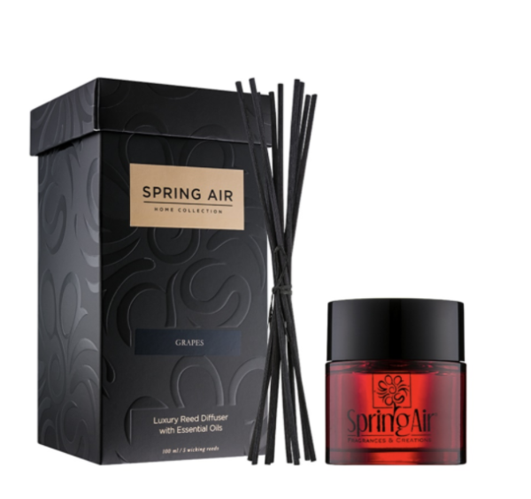 Oro gaiviklis su lazdelėmis Spring Air, Grapes, 100ml