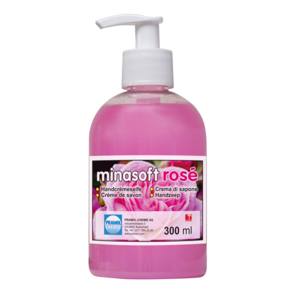 Kreminis rankų muilas MINASOFT ROSE rožių kvapo, 300ml PRAMOL CHEMIE