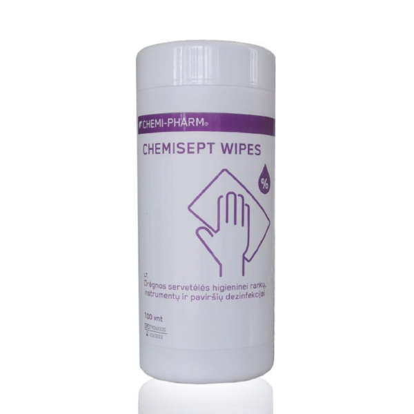 Servetėlės CHEMISEPT WIPES, 100 vnt.