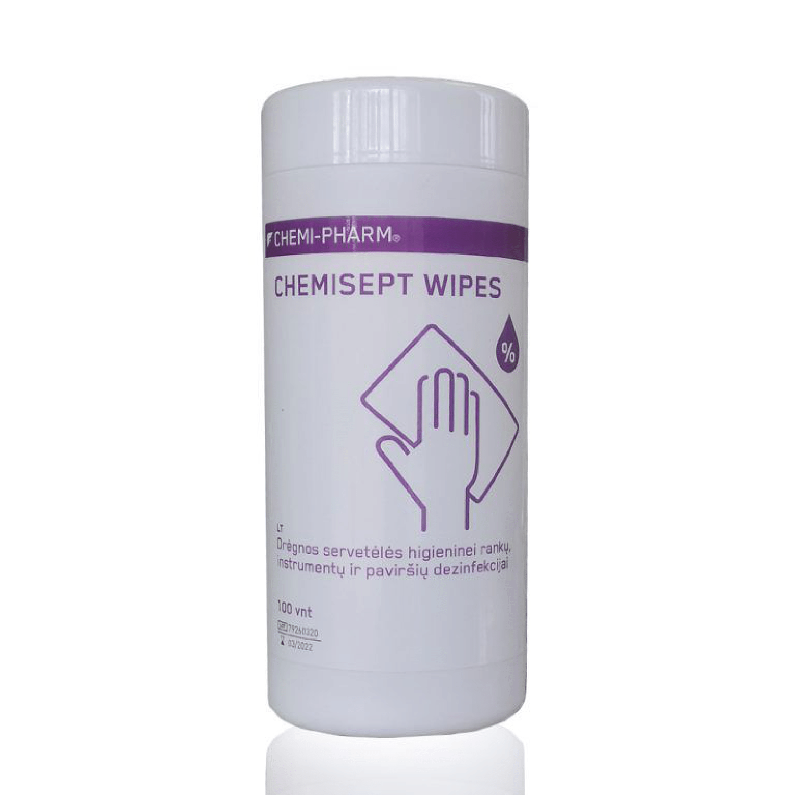 Servetėlės CHEMISEPT WIPES, 100 vnt.