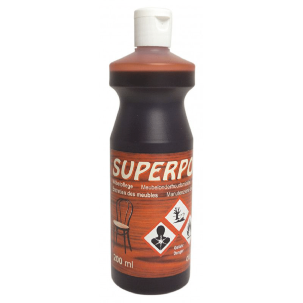 Priemonė medinių baldų, grindų priežiūrai (tamsaus atspalvio) SUPER POL DUNKEL 200ml, PRAMOL CHEMIE
