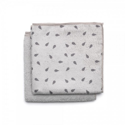 Šviesiai pilkų mikropluošto šluosčių indams valyti rinkinys Brabantia 30 x 30 cm, 2 vnt. Light Grey