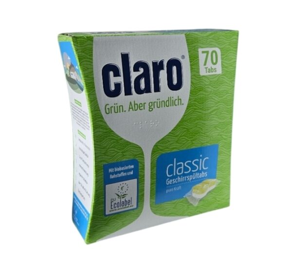 Ekologiškos indaplovių tabletės Claro Classic 70 vnt.