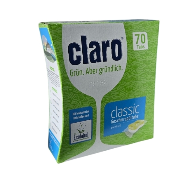 Ekologiškos indaplovių tabletės Claro Classic 70 vnt.
